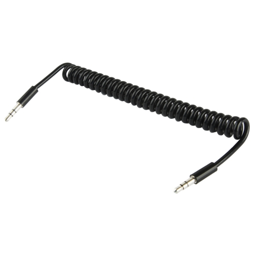 

3.5mm Male to Male Jack Coiled Earphone Cable / Spring Cable, Length: 20cm (can be extended up to 80cm)(Black)