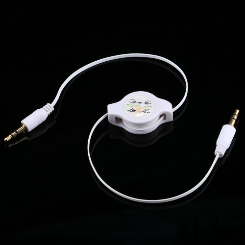 

Gold Plated 3.5mm Jack AUX Retractable Cable for iPhone / iPod / MP3 Player / Mobile Phones / Other Devices with a Standard 3.5mm Headphone Jack, Length: 11cm (Can be Extended to 80cm), White(White)