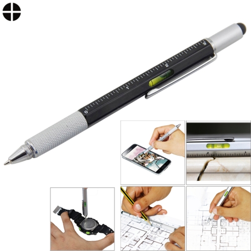 

Multi-functional 6 in 1 Professional Stylus, For iPhone 5 & 5S & 5C / 4 & 4S, iPad Air / iPad 4 / iPad mini / mini with Retina Display / New iPad (iPad 3) / iPad 2 / iPad and All Capacitive Touch Screen(Black)