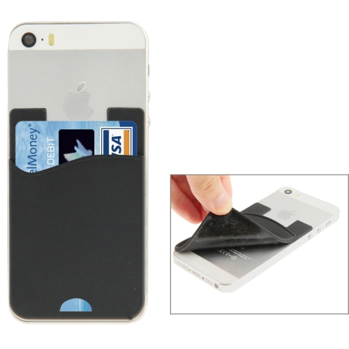 

Smart Wallet Silicone Card Pocket, For iPhone, Galaxy, Huawei, Xiaomi, LG, HTC and Other Smart Phones(Black)