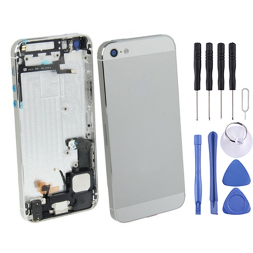 

5 in 1 for iPhone 5 (Switch Flex Cable + Tail Connector + Loud Speaker + Side Button Sets + Side Button Frame) Kit(White)