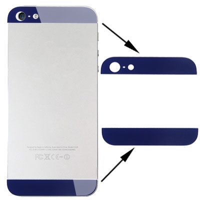 

OEM Version Back Cover Top & Bottom Glass Lens for iPhone 5(Dark Blue)