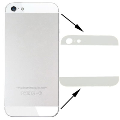 

Original Back Cover Top & Bottom Glass Lens for iPhone 5(White)