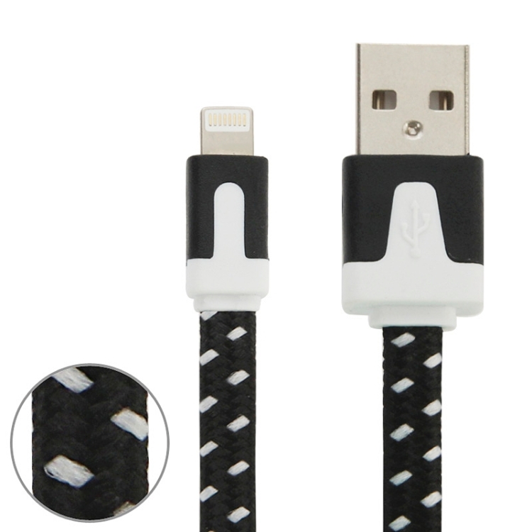 

2m Woven Style 8 Pin to USB Data / Charging Cable, For iPhone XR / iPhone XS MAX / iPhone X & XS / iPhone 8 & 8 Plus / iPhone 7 & 7 Plus / iPhone 6 & 6s & 6 Plus & 6s Plus / iPad(Black)