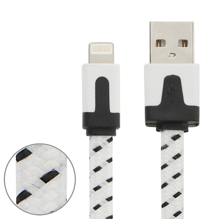 

2m Woven Style 8 Pin to USB Data / Charging Cable, For iPhone XR / iPhone XS MAX / iPhone X & XS / iPhone 8 & 8 Plus / iPhone 7 & 7 Plus / iPhone 6 & 6s & 6 Plus & 6s Plus / iPad(White)