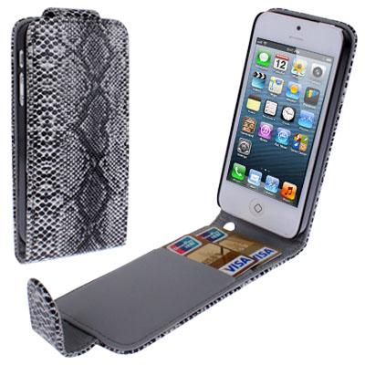 

Snakeskin Texture Leather Case with Credit Card Slots for iPhone 5 & 5s & SE & SE(Black)