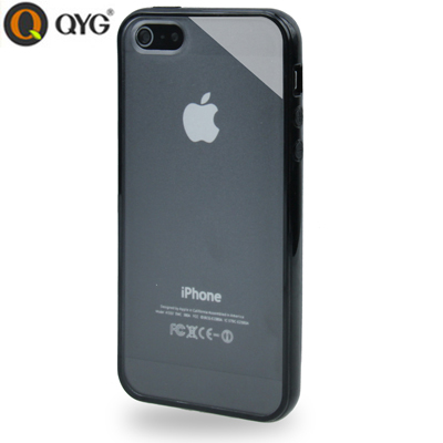 

QYG Q-case High Quality TPU Frame Translucent Frosted Plastic Protective Case for iPhone 5 & 5s & SE(Black)
