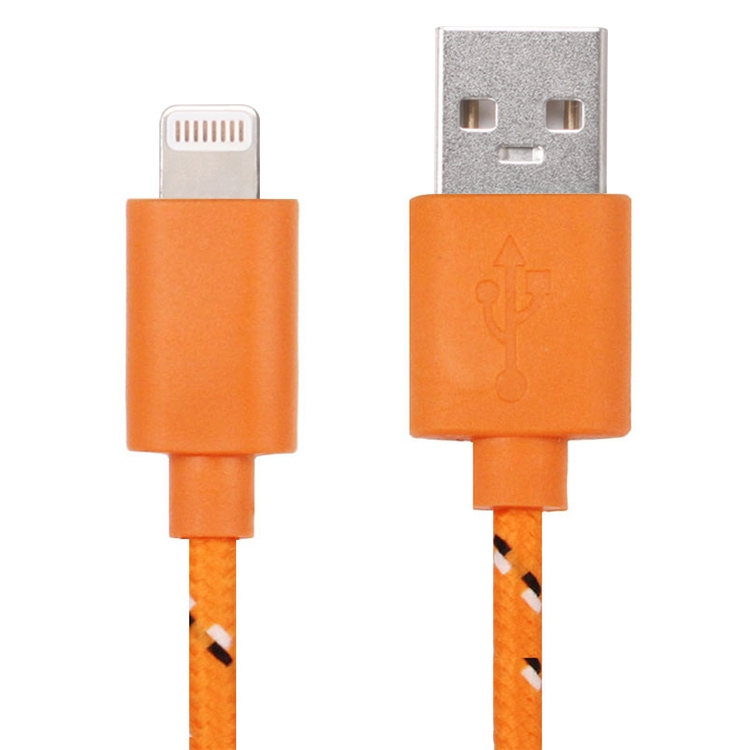 

1m Nylon Netting Style USB Data Transfer Charging Cable, For iPhone 6 & 6 Plus / iPhone 5 & 5S & 5C, Compatible with up to iOS 11.02(Orange)