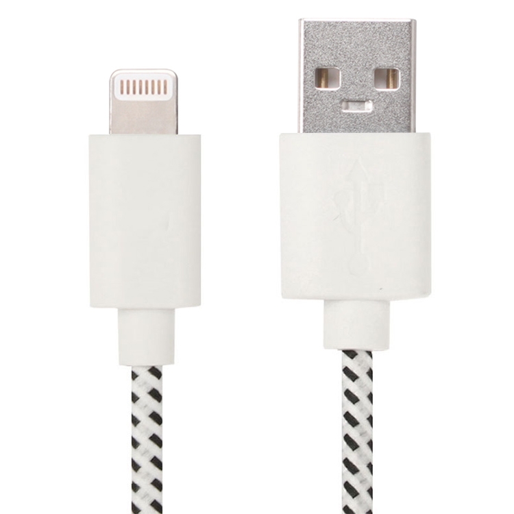 

2m Nylon Netting Style USB Data Transfer Charging Cable, For iPhone 6 & 6 Plus, iPhone 6s & 6s Plus, iPhone 5 & 5S & 5C, Compatible with up to iOS 11.02(White)