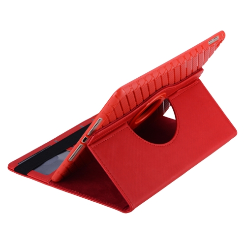 

360 Degree Rotation Smart Cover Leather Case with Holder & Card Slots for iPad Air 2 / iPad 6(Red)