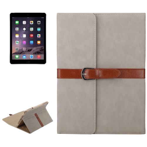 

Bussiness Style Horizontal Flip Leather Case with 3-Folding Holder & Buckle for iPad Air 2 / 1 / iPad 6 / 5(light grey)