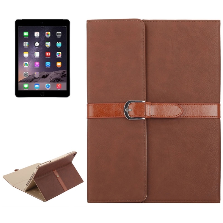 

Bussiness Style Horizontal Flip Leather Case with 3-Folding Holder & Buckle for iPad Air 2 / 1 / iPad 6 / 5(Brown)