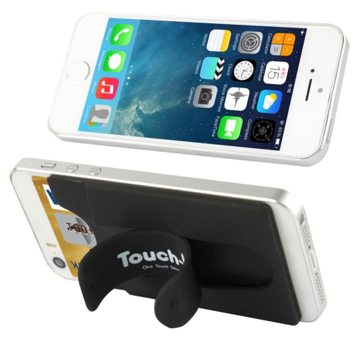

Silicone Stick Credit Card Pocket Pouch with Holder for iPhone 6 & 6s / iPhone 5 & 5C & 5S / iPhone 4 & 4S(Black)