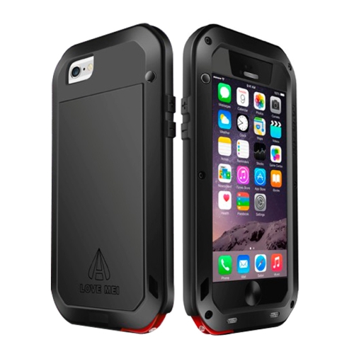 

LOVE MEI for iPhone 6 Metal Ultra-thin Waterproof Dustproof Shockproof Powerful Protective Case(Black)