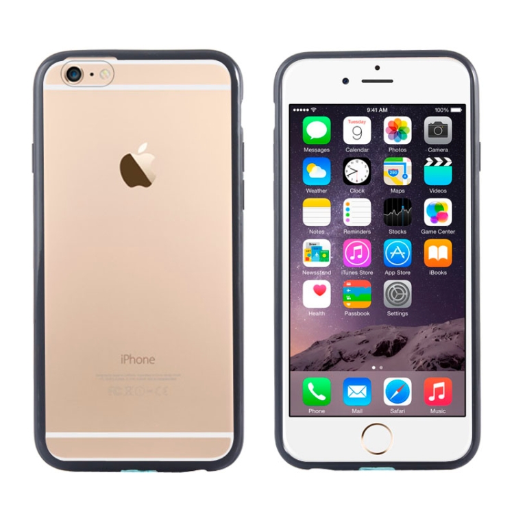 

TPU Bumper Frame + Matte Clear Plastic Back Case for iPhone 6 & 6S(Black)