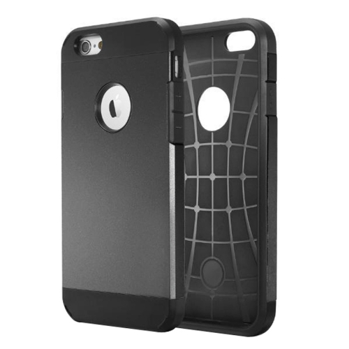 

Hybrid PC+TPU Tough Armor Color Hard Case Cover for iPhone 6(Black)