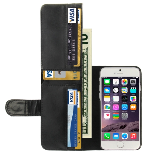 

Crazy Horse Texture Wallet Style Leather Case with Card Slots for iPhone 6 & 6S(Black)