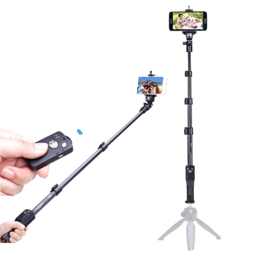 

YUNTENG 1288, 3 in 1 Kits Monopod + Phone Holder Clip + Bluetooth Remote Shutter, Length: 1.25m, For iPhone, Galaxy, Huawei, Xiaomi, HTC, Sony, Google and other Smartphones of Android or iOS(Black)