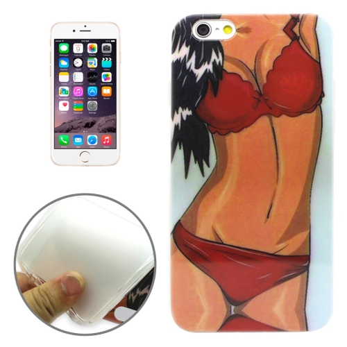 

For iPhone 6 Sexy Girl Pattern Transparent Frame TPU Casee 6