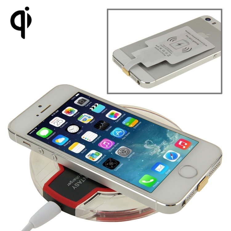

FANTASY Wireless Charger & 8Pin Wireless Charging Receiver, For iPhone 6 Plus / 6 / 5S / 5C / 5(Black)