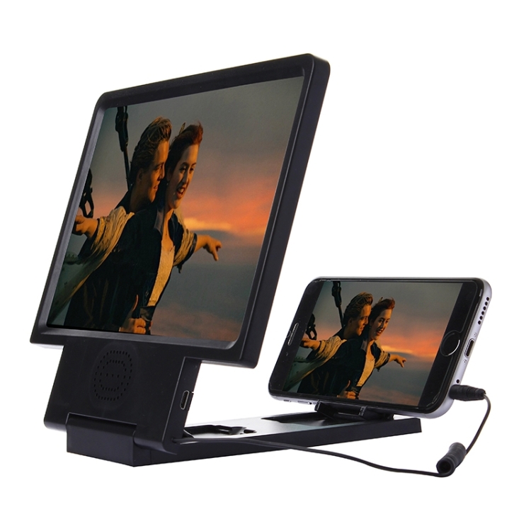 

Angle-Adjustable Eyeshield 3D Enlarged Screen Mobile Phone Video Frequency Amplifier with Speaker(Black)