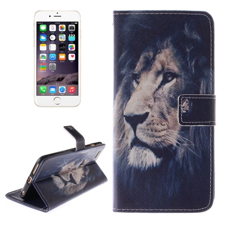 

Lion Pattern Double Sided Print Leather Case with Holder & Card Slots & Wallet for iPhone 6 & 6S