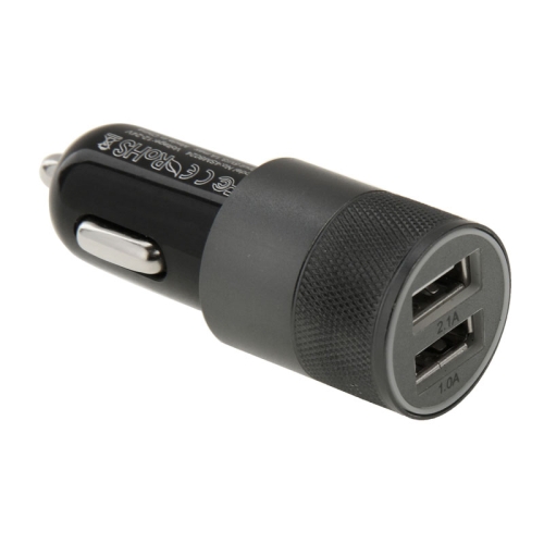 

5V 2.1A + 1A Dual USB Car Charger Adapter , For iPhone, iPad, Galaxy, Huawei, Xiaomi, LG, HTC, other Smart Phones and Tablets(Black)
