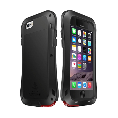 

LOVE MEI for iPhone 6 Plus Metal Ultra-thin Small Waist Waterproof Dustproof Shockproof Powerful Protective Case(Black)