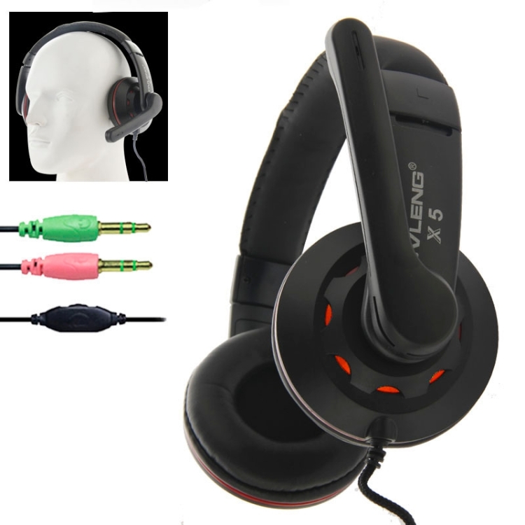 

OVLENG Universal Stereo Headset with Mic for Computer, Cable Length: about 1.8m(Black)