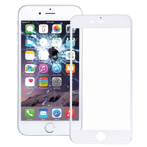 

Front Screen Outer Glass Lens with Front LCD Screen Bezel Frame for iPhone 6 Plus(White)