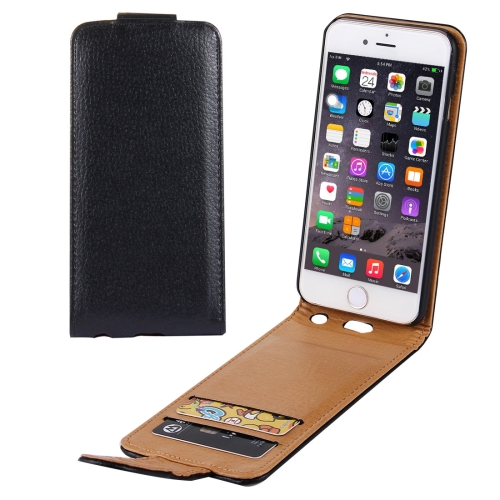 

For iPhone 6 Plus & 6s Plus Litchi Texture Vertical Flip Leather Case with Card Slots(Black)