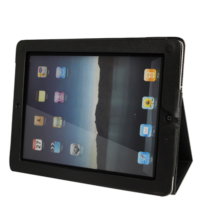 

High Quality Leather Case with Holder for iPad 2(Black)