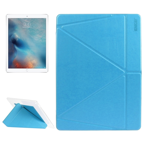 

ENKAY Transformers Style Horizontal Flip Solid Color PU+ TPU Leather Case with Holder & Intelligent Sleep / Wake-up Function for iPad Pro 12.9 inch(Blue)