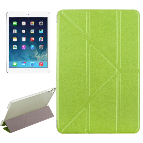 

Transformers Style Silk Texture Horizontal Flip Solid Color Leather Case with Holder for iPad Pro 12.9 inch(Green)