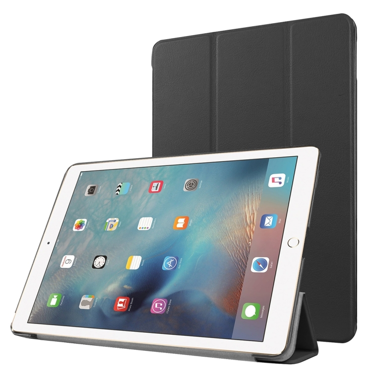 

Custer Texture Horizontal Flip Solid Color Leather Case with Three-folding Holder & Sleep / Wake-up Function for iPad Pro 9.7 inch(Black)