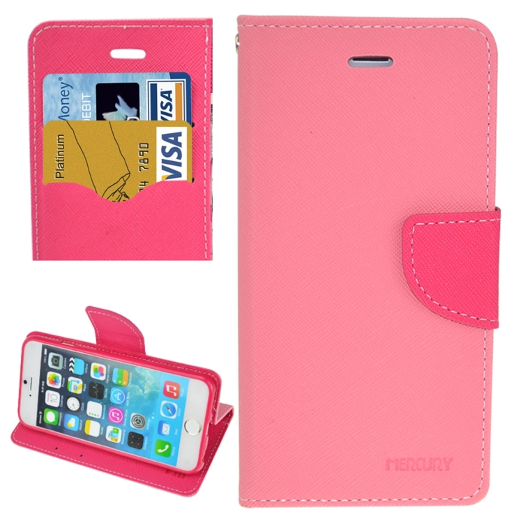 

Cross Texture Leather Case with Holder & Card Slots & Wallet for iPhone 5 & 5s & SE(Pink)