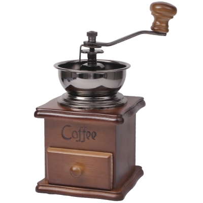 

Manual Coffee Mill Wood Stand Bowl Antique Hand Coffee Bean Grinder