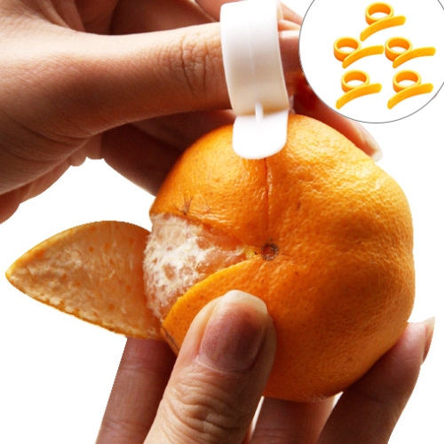 

100 PCS Ring Type Lemon Orange Tangerine Opener Peeler Peel Slicer Cutter Fruit Skin Remover Knife Helper, Random Color Delivery