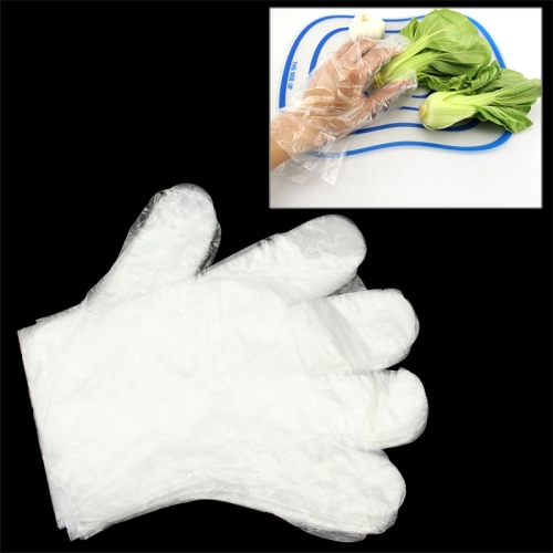 

100 PCS Transparent Disposable Gloves One-Off Gloves for Kitchen Household Use(Transparent)