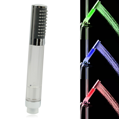 

Temperature Detectable 3-Color (Green / Blue / Red) LED Shower Head, No Battery (8008-A13)