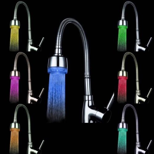 

Temperature Sensitive 7 Color Gradient LED Shower Water Faucet Light Water Stream Color Changing Faucet Tap For Bathroom