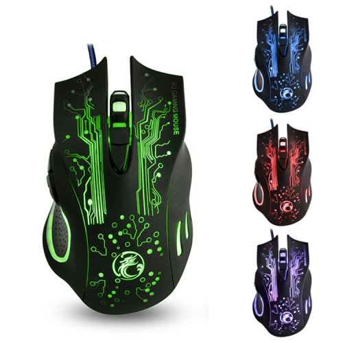 Estone X9 USB 6 Buttons 5000 DPI Wired Multi Color LED Optical Gaming Mouse for Computer PC Laptop(Black)