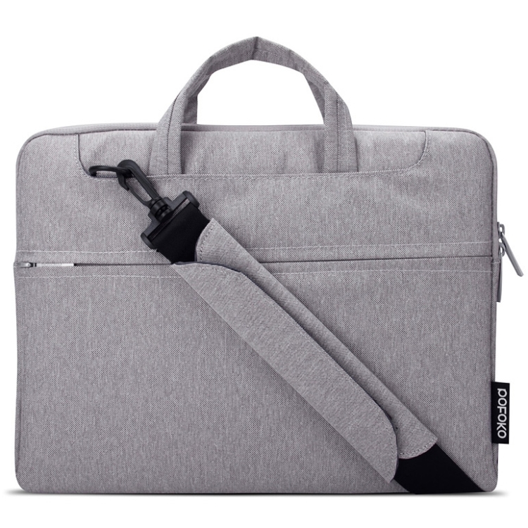

POFOKO Seattle 15.4 inch Portable One Shoulder Quality Fabric Waterproof Laptop Bag for Laptop Notebook(Grey)