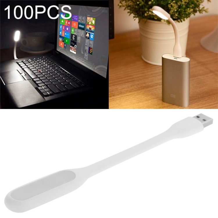 

100 PCS Portable Mini USB 6 LED Light, For PC / Laptops / Power Bank, Flexible Arm, Eye-protection Light(White)