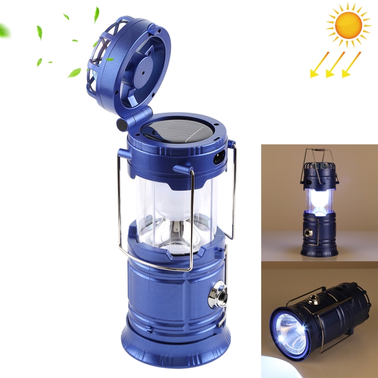 

1W SL-5806F Multi-function Solar Hiking Tent Lamp Camping Lantern Light with Fan, Outdoor Portable Camping Lantern Lamp Flashlight Light