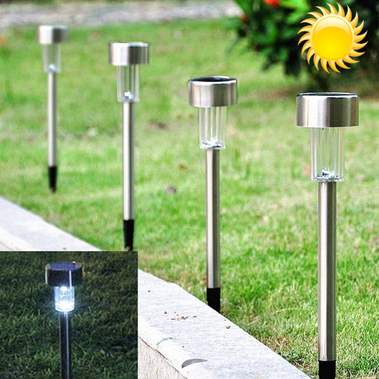 

Solar Energy Outdoor Lawn Lamp, Stainless Steel White Light