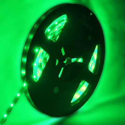 

4.8W Bare Board Rope Light, Length: 5m, Green Light 3528 SMD LED, 60 LED/m, DC 12V