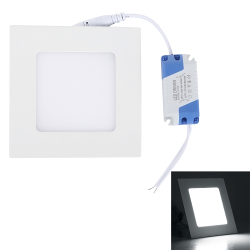 

6W 12cm Square Panel Light Lamp with LED Driver, 30 LED SMD 2835, Luminous Flux: 430LM, AC 85-265V, Cutout Size: 11cm