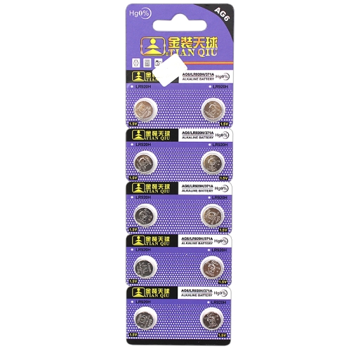 

AG6 / 371A 1.55V Alkaline Button Battery (10 pcs in one packaging, the price is for 10 pcs)