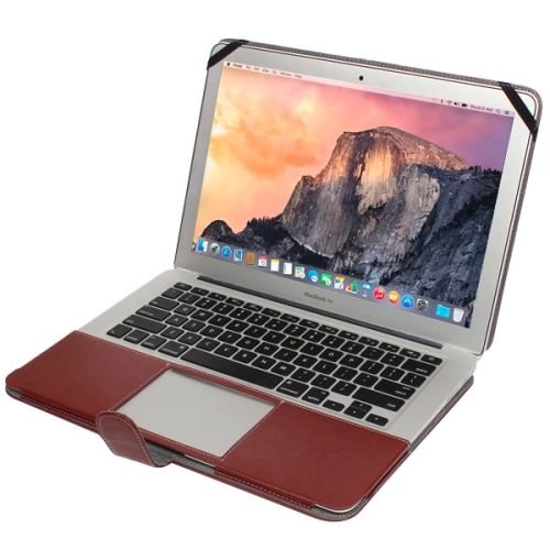 

Notebook Leather Case with Snap Fastener for 13.3 inch MacBook Air(Brown)
